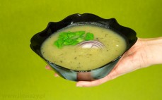 Porcja zupy cebulowej