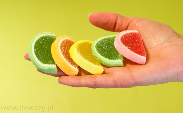 Galaretki o smaku owocowym w cukrze